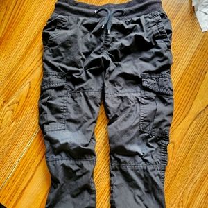 Kids Black Lined 5 Cargo Pants